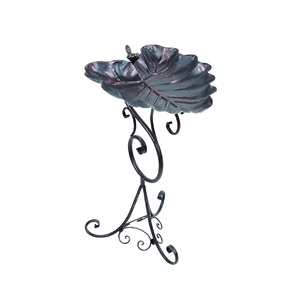 Bain d'oiseaux décoratif en métal de luxe, best-seller, avec mangeoire intégrée, design résistant aux intempéries et à la rouille, pour la maison et le jardin - Product Image 6