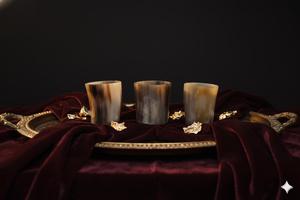 Vintage Horn Beer Tumblers Set of 3 <b>Unbreakable</b> Pint <b>Glasses</b> for cocktail Party and Bar Use - Product Image 3