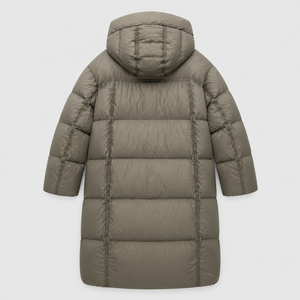 Unisex Hooded <b>Long</b> <b>Puffer</b> Jacket Thick Down Filled Winter <b>Coat</b> Windproof Zipper Closure - Product Image 3