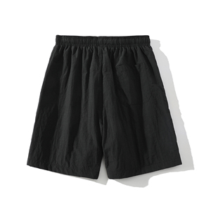 Pantalones Cortos Bermuda de Poliéster Negros para Hombre, Cintura con Cordón, Color Sólido Informal, Secado Rápido, Tela Oxford, Diseño con Bolsillos - Product Image 6