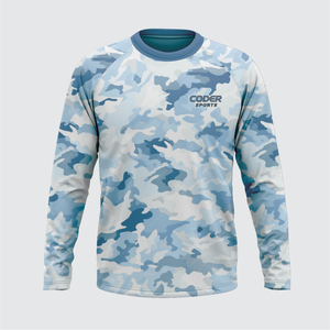Chemises de sport pour hommes, polos à manches longues en tissu respirant, camouflage sublimé, pour la randonnée, la chasse et les activités de plein air. - Product Image 1