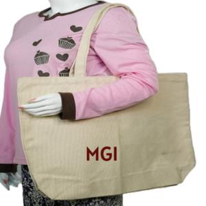 Eco-Friendly Recycled Reusable 100% Cotton Calico Grocery Shopping <b>Tote</b> <b>Bag</b> <b>Zipper</b> Closure Custom Logo Printed <b>Large</b> Bulk - Product Image 5