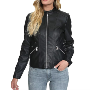 Designer New Women's Stand Collar Genuine Sheepskin Leather <b>Jacket</b>, <b>Short</b> Loose Fit, Versatile Coat for Spring and Autumn - Product Image 4