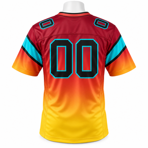 Maillot de football américain entièrement personnalisé, style sublimé, respirant, réversible, haute qualité, pour équipe. - Product Image 4
