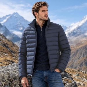 Veste matelassée à col montant pour homme, fermeture éclair, légère, coupe-vent, en duvet - Product Image 2