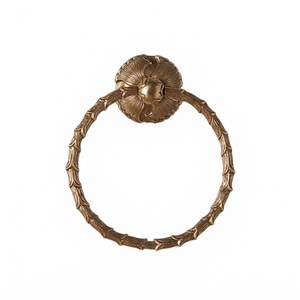 Vintage Style Silver Floral Base Towel Rack Holder Wall Mounted Antique Ornate Brass Hand Towel Hanger For Bathroom And Kitchen - Product Image 3