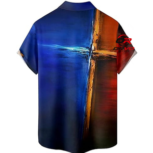 Chemise Hawaïenne Homme ORVO Sports à Manches Courtes, Col Rabattu, Imprimé Numérique Papillon, Décontractée, pour Vacances d'Été, Respirante - Product Image 2