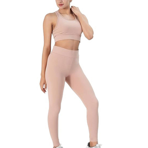 Professional Factory Made Pakistan Seamless Breathable Quick Dry Eco-Friendly 2 Solid Women <b>Yoga</b> <b>Sets</b> for Online Sale Reasonable - Product Image 5