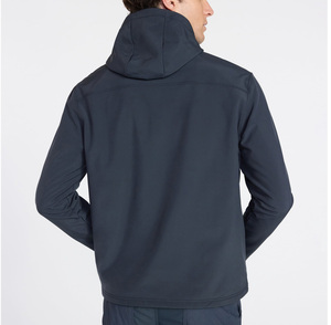 Modern Tapered Slim Fit Men's Lightweight Fleece Hooded Sport Jacket with Stand Collar <b>Zip</b>-<b>Up</b> Closure Winter Outerwear - Product Image 3