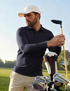 Men's Long Sleeve Polo <b>Shirts</b> Quick Dry Lightweight Casual Golf Sport Team Tops Button-Down <b>Shirts</b> for Men Breathable <b>Shirts</b> - Product Image 2