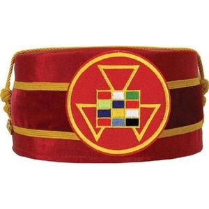 Gorra de coronación de Antiguo Sacerdote del Capítulo del Arco Real, con bordado a máquina rojo, para regalia masónica y sombrero de oficial ceremonial del Arco Real - Product Image 2