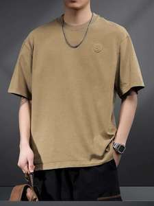 เสื้อยืดแขนสั้นสไตล์อเมริกันเรโทร 270 กรัม ผ้าฟอกสีแบบดิสเทรส สำหรับผู้ชาย สไตล์ยุโรปอเมริกัน แนวสตรีทแฟชั่นหลวมๆ แขนครึ่งตัว - Product Image 2