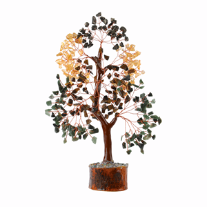 Árbol de la Vida de Cristal Magnético al por Mayor con Ojo de Tigre, Citrino, Pirita, Jade Verde y Alambre de Cobre para Decoración del Hogar - Product Image 1