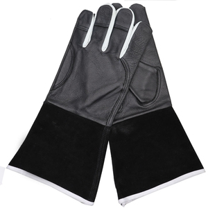 Top Quality Cow Black Leather Fireproof Cut-Resistant TIG Welding <b>Gloves</b> Heatproof Impact-Resistant Heavy Work Safety <b>Gloves</b> - Product Image 4
