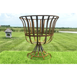 Urna Decorativa de Alambre de Hierro para Jardín, Maceta y Portavelas de Hierro Forjado con Acabado Rústico - Product Image 2