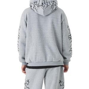 Customized Men's Top Quality Zipper <b>Hoodie</b> Tracksuits Oversized Drop Shoulder Custom Printing Design 100% Cotton Fleece Winter - Product Image 5