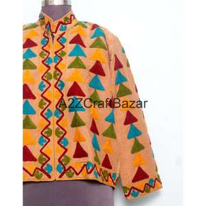 Chaqueta Cotrise Bordada a Mano con Cuello Mandarín, Diseño Vintage, Ecológica, Transpirable, de Secado Rápido, Forrada de Algodón - Product Image 2