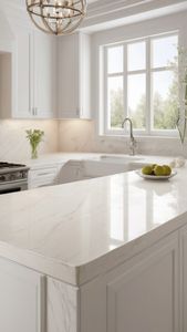 Encimera de Cocina de Mármol Blanco con Vetas, Mármol Natural de Alta Calidad, Superficie Sólida Moderna, Ecológica y Resistente al Agua para Hotel - Product Image 2