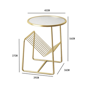 Modern Simple <b>Marble</b> <b>Side</b> <b>Table</b> Iron Edge Coffee <b>Table</b> Few Corners Small Nightstand Hot Sale for Home Use Metal - Product Image 2