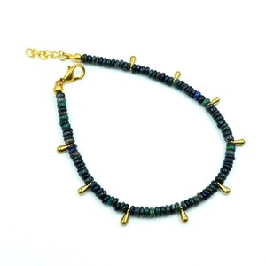 HAYAAT GEMS Natural Black Ethiopian Opal Welo <b>Fire</b> Luxury Beads Bracelet Roundel Beads Anniversary Gift for Unisex - Product Image 5