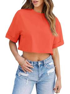 Cotton T Shirt Women Fit Breathable Jersey Fabric Spring Summer High Quality Casual Slim Fit Short Sleeve Custom <b>Tops</b> Tee - Product Image 1