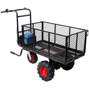 Carrello Elettrico da Giardino con Motore 24V DC 700W, Capacità di Carico 300 Kg, Carrello Ribaltabile in Metallo per Trasporto - Product Image 1