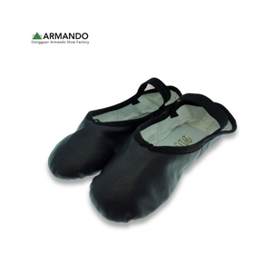 รองเท้าบัลเลต์พื้นยางแยกส่วนหนังแท้ OEM รับทำโลโก้และฉลากส่วนตัว - Product Image 4
