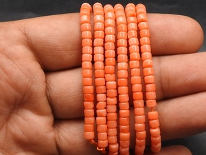 Forma de rueda de cuentas de neumático liso de Coral naranja para la fabricación de joyas 16 pulgadas 3MM aproximadamente Color Rosa suministros al por mayor - Product Image 5