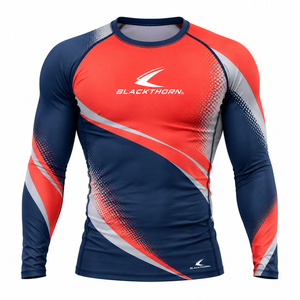 Lightweight Men's Compression Rash Guards UV Resistant <b>Long</b> <b>Sleeve</b> Eco-Friendly Athletic Wear for <b>Swimming</b> Surfing Hiking Custom - Product Image 4