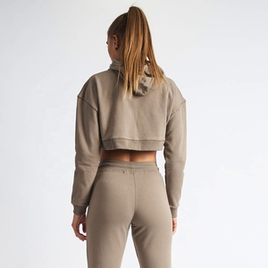 ชุดวอร์ม2023มีฮู้ดสไตล์ใหม่สำหรับผู้หญิงชุดวอร์มสไตล์เอวลอยมีฮู้ดพิมพ์โลโก้แบบกำหนดเอง - Product Image 2