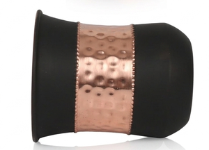 Gobelet de luxe en cuivre pur avec revêtement noir mat – Tasse artisanale en cuivre ayurvédique de 350 ml - Product Image 3
