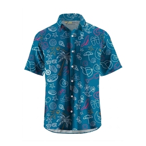 Camisas Hawaianas para Hombre con Estampado Floral Personalizado de Flores Tropicales Rojas, Camisas de Playa Vintage de Verano con Absorción de Humedad - Product Image 2