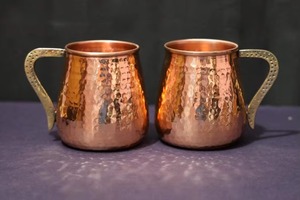 Modern Luxury Handmade Decorative Copper Handmade Solid Vintage Smart Pure Copper Tumbler and <b>Glass</b> Set for Party Use Beer - Product Image 3