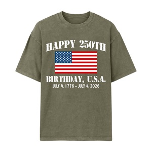 เสื้อยืดครบรอบ 250 ปี สหรัฐอเมริกา ลายธงชาติอเมริกัน รุ่นคลาสสิก ยูนิเซ็กส์ ผ้าฝ้าย 100% คอกลม ทรงปกติ - Product Image 1