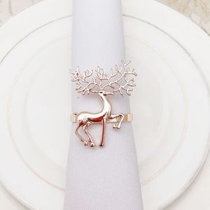 New Arrival Elegant Aluminum Reindeer Napkin Ring <b>For</b> Christmas Dining <b>Table</b> Decoration Holiday Party And Festive <b>Table</b> Settings - Product Image 1