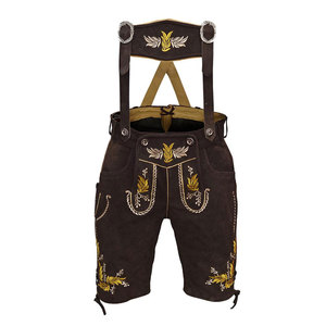 Shorts décontractés pour hommes en cuir marron, motif uni, taille haute, fermeture boutonnée, tissé, respirant, imperméable, logo frontal - Product Image 4
