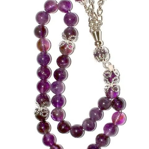 Cuentas de Oración de Cristal Morado - Product Image 1