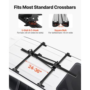 Portabicicletas Vertical para Techo, Capacidad de 33 Libras, Sistema de Bloqueo Seguro, Compatible con la Mayoría de las Barras Transversales Estándar, Portabicicletas de Aluminio para Techo - Product Image 2