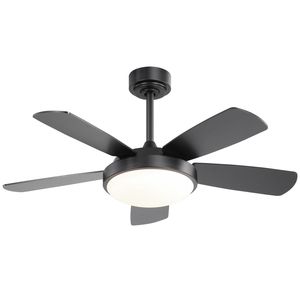 Ventilatore da soffitto LED nero da 42 pollici con luce LED da 22W e telecomando, pale in MDF, motore DC reversibile - Product Image 2