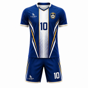 Conjunto Profesional Personalizado de Camiseta y Pantalones Cortos de Fútbol, Uniforme de Fútbol Sublimado, Ropa Deportiva de Equipo Transpirable de Secado Rápido, Venta al Por Mayor - Product Image 1