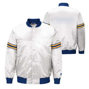 Long Sleeves Satin Varsity <b>Jacket</b> Unisex Customized Logo Personalized Vintage Style Baseball and League Embroidered <b>Jacket</b> - Product Image 2