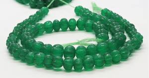 Perles de quartz émeraude sculptées à la main, forme pastèque, 9-11 mm, perles de quartz émeraude, perles rondelles en forme de citrouille émeraude pour la création de bijoux - Product Image 3