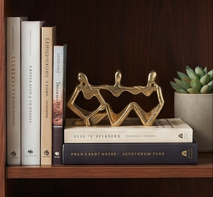 <b>Gold</b> Plated Modern Metal Sculpture Artistic Abstract Figures Table <b>Decor</b> Centrepiece For Home And <b>Living</b> <b>Room</b> - Product Image 5
