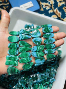 Hot Selling high Grade Loose Gemstone Natural Chrysocolla Malachite Cabochon Pairs Healing Properties Wholesale Lot Rare Mineral - Product Image 4