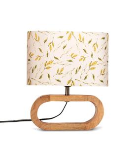 Modern Wooden Table Lamp with White Fabric Drum Shade Warm White <b>Light</b> for Bedroom Decorative <b>Lighting</b> - Product Image 2