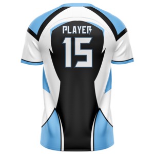 Conjunto de Camiseta de Fútbol Personalizada Unisex Azul y Blanca para Invierno, Número 10, Impresión Sublimada, Cuello en V, Manga Corta, Absorbe la Humedad en Cuatro Direcciones - Product Image 5