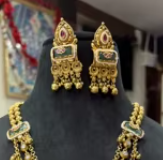 Ensemble collier et boucles d'oreilles de qualité supérieure, plaqué or, en laiton, avec pierres en moissanite, look classique, pour femmes, cadeau de mariage - Product Image 2
