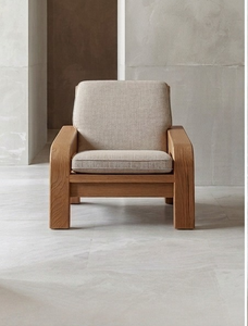 Fauteuil d'appoint en teck Wabi-Sabi, style nordique minimaliste, pour salon haut de gamme, usage extérieur et hôtelier - Product Image 2