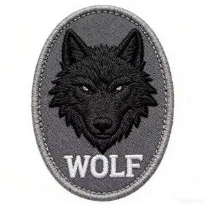 Patchs brodés thermocollants Patch-House, design circulaire avec logo montagne, pour vêtements - Product Image 2
