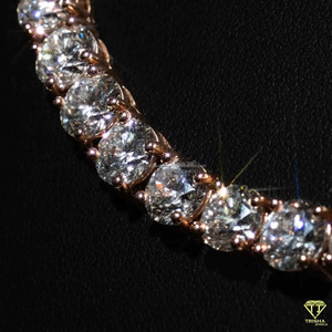 สร้อยเทนนิสแบบ Iced Out คุณภาพ VVS1 เพชรโมอิสซาไนต์ทรงกลม เงินแท้ 925 ผ่านการทดสอบเพชร เหมาะสำหรับทั้งชายและหญิง - Product Image 2